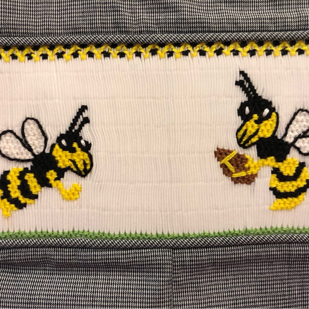 NWT - Smocked GA Tech Yellow Jackets Football Longalls - 6m